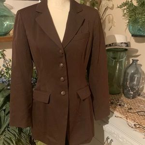 Vintage Harris Wallace New York chocolate brown blazer Size 6